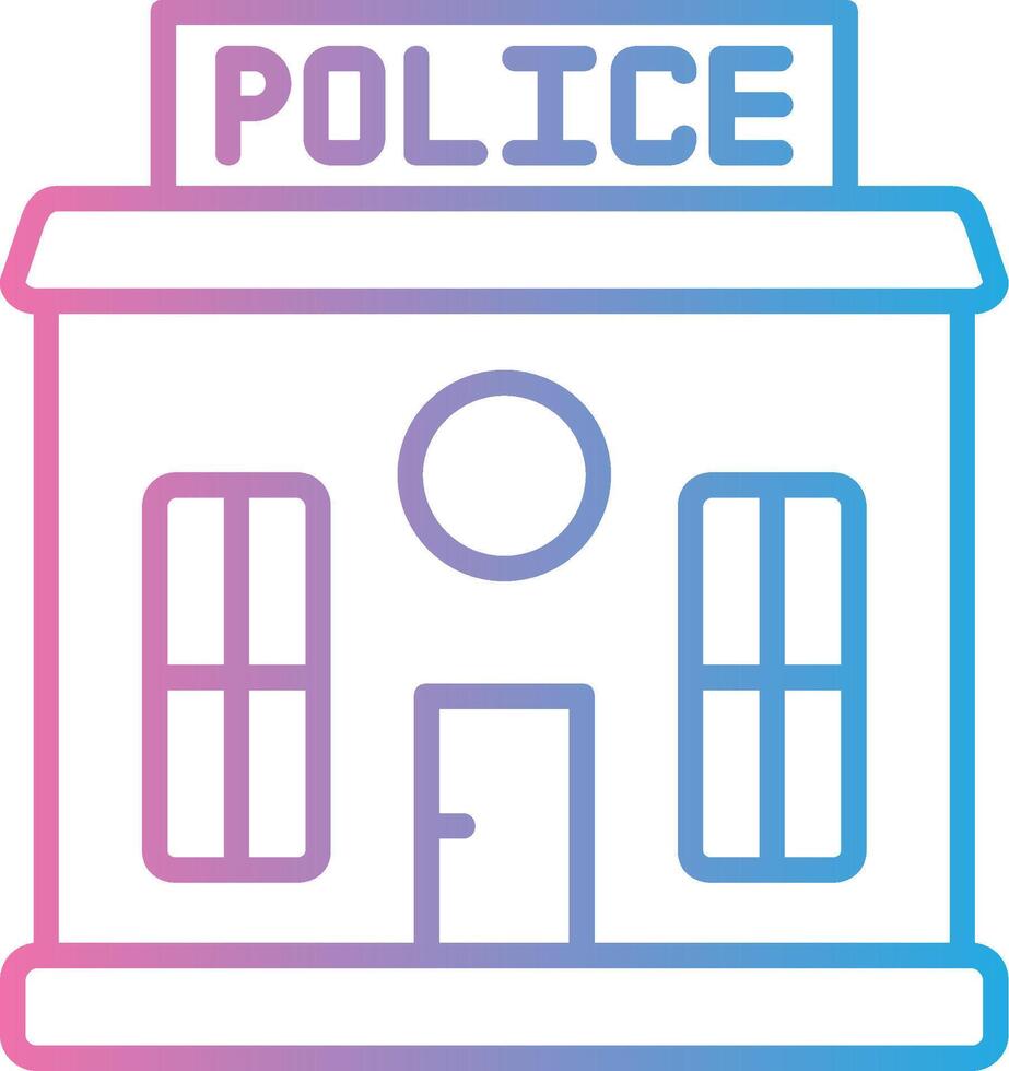 Police Station Line Gradient Icon Design vector