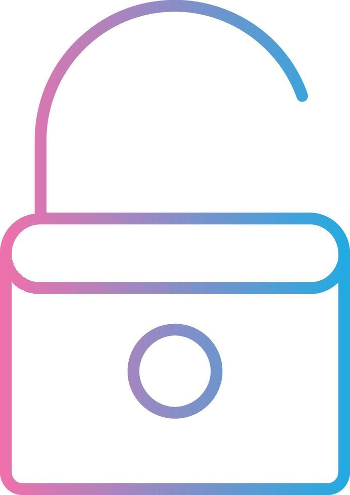 Open Lock Line Gradient Icon Design vector