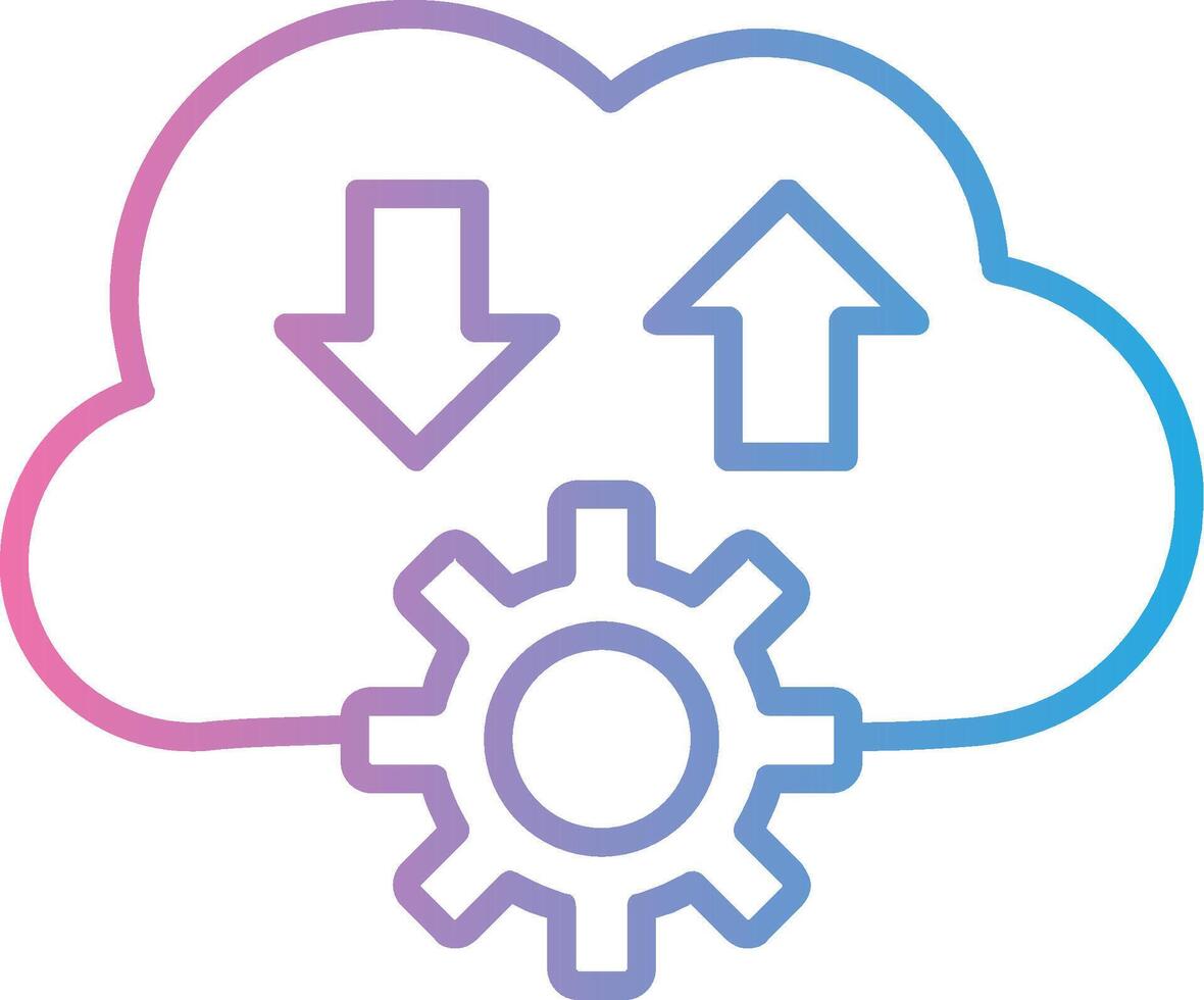 Cloud Line Gradient Icon Design vector