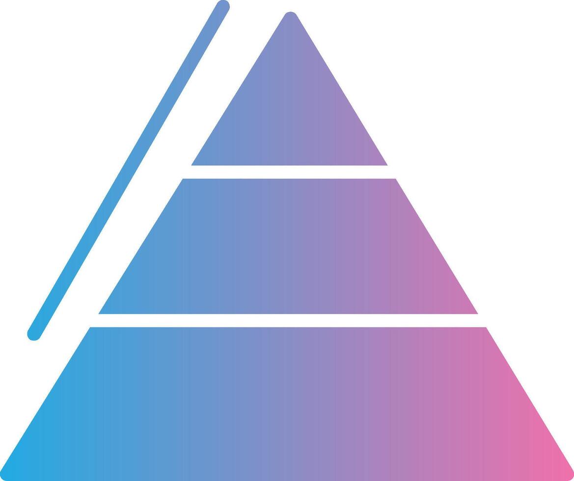 Pyramid Charts Glyph Gradient Icon Design vector