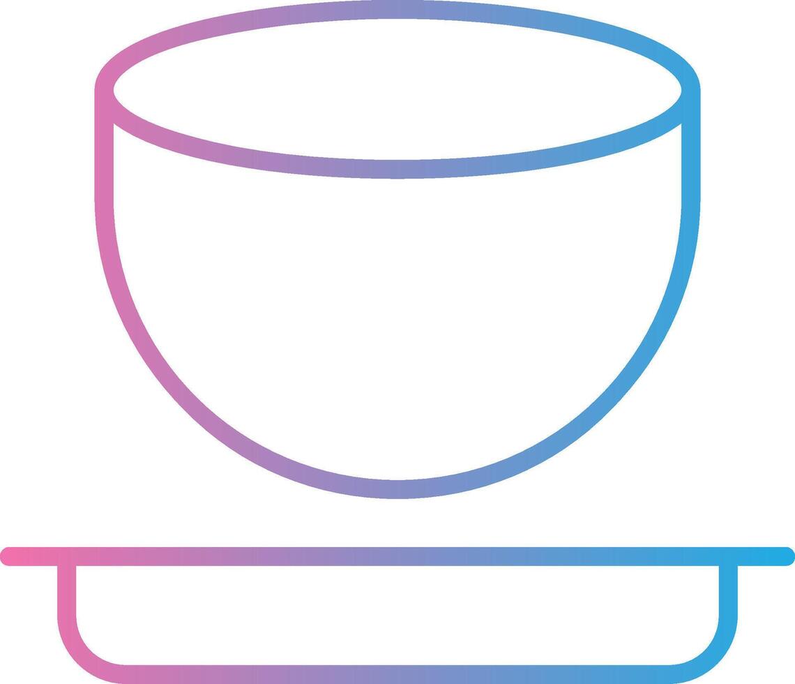 Bowl Line Gradient Icon Design vector