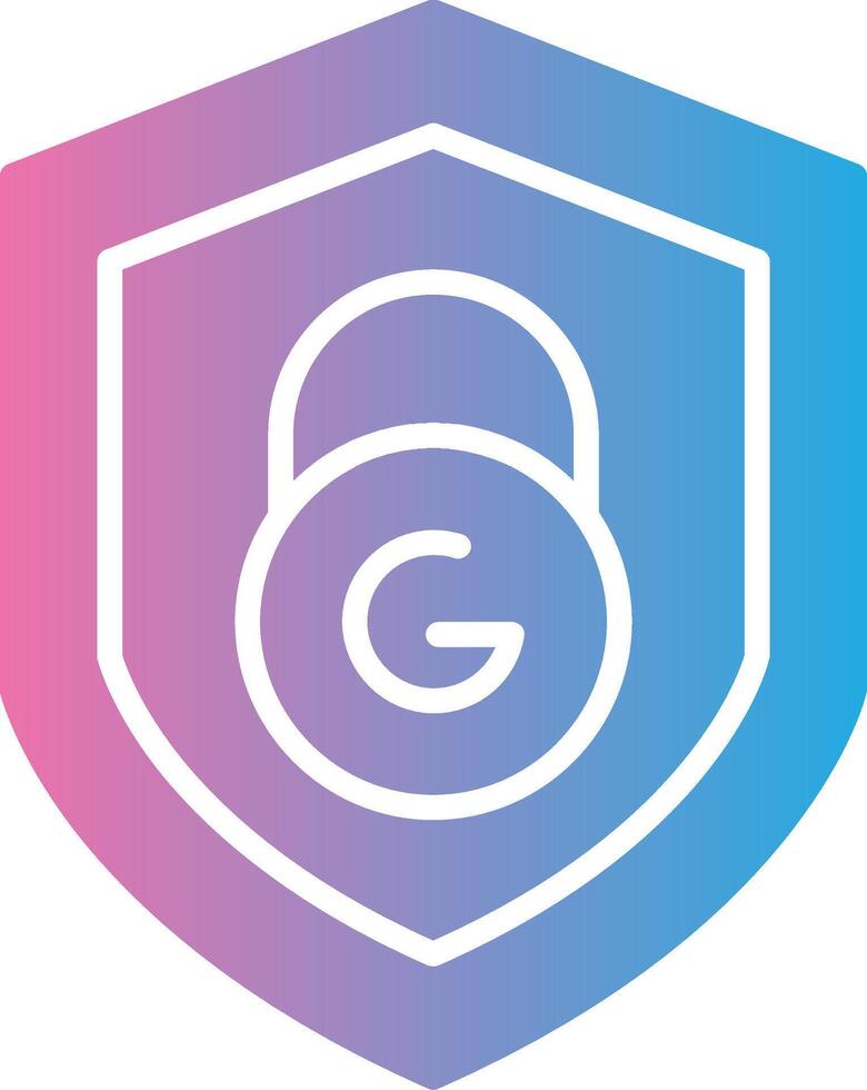 Social Media Security Glyph Gradient Icon Design vector