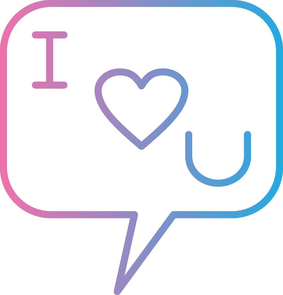 I Love You Line Gradient Icon Design vector