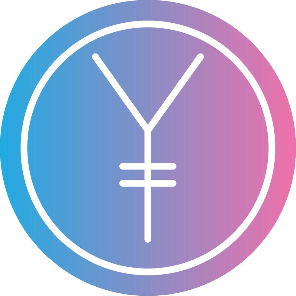 Yen Glyph Gradient Icon Design vector