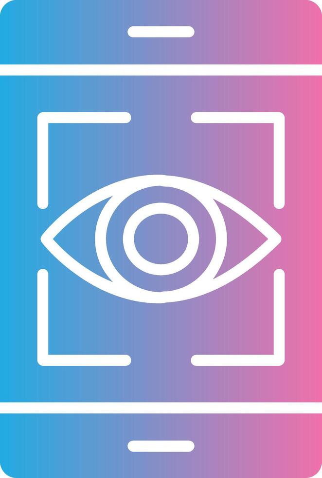 Eye Recognition Glyph Gradient Icon Design vector