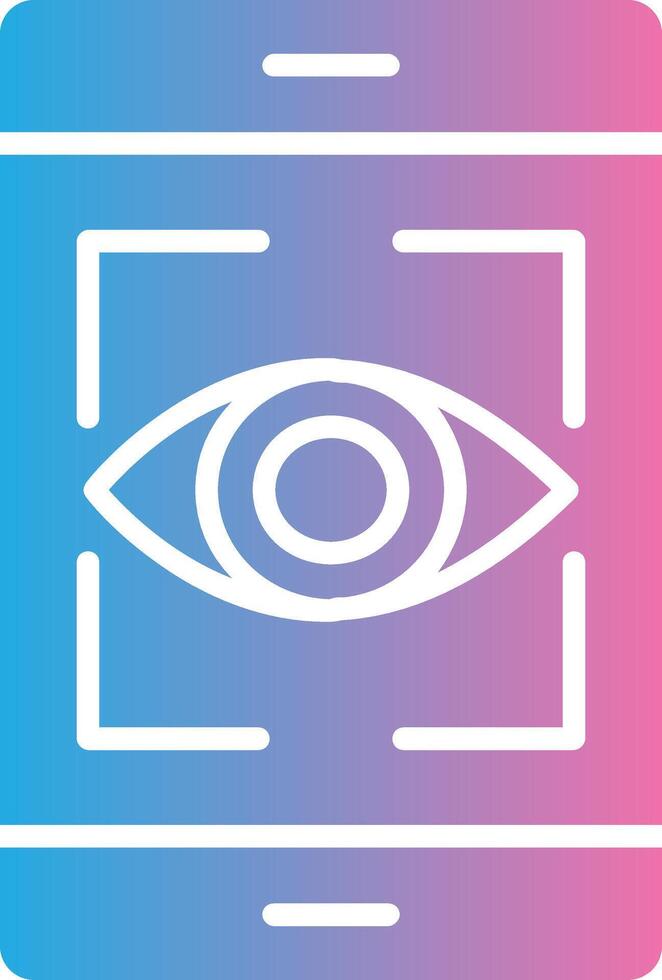 Eye Recognition Glyph Gradient Icon Design vector