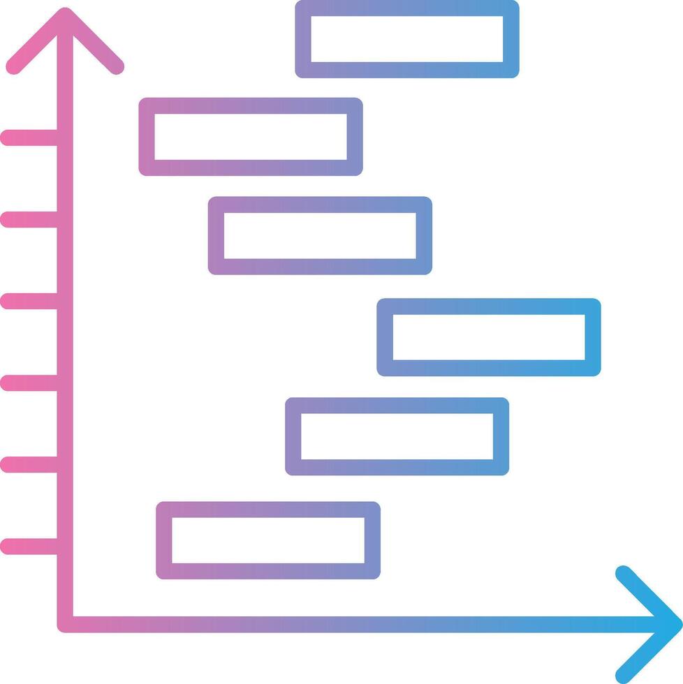 Gnatt Chart Line Gradient Icon Design vector