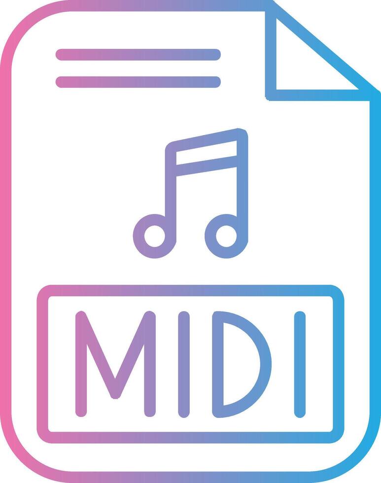 midi línea degradado icono diseño vector