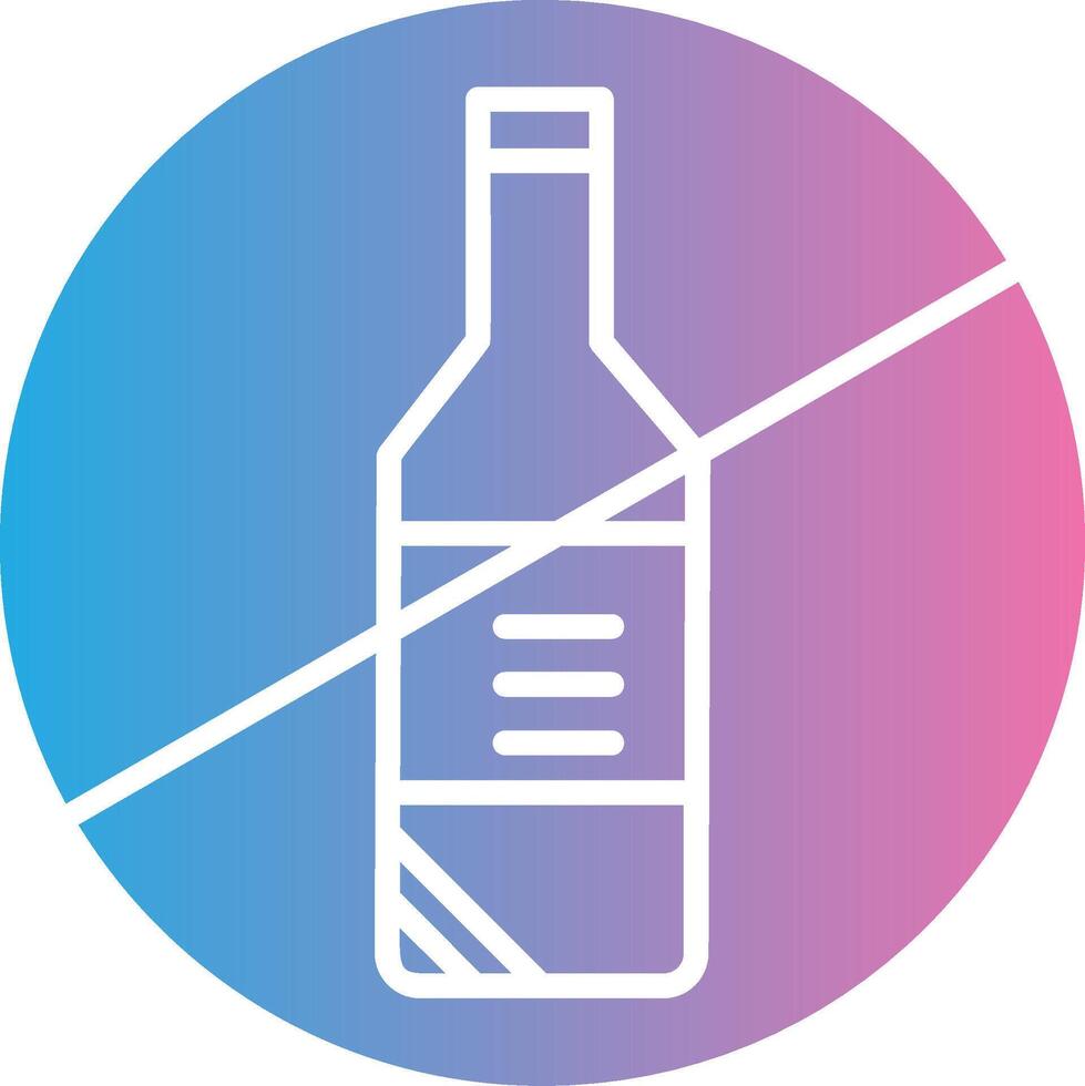 No Alcohol Glyph Gradient Icon Design vector