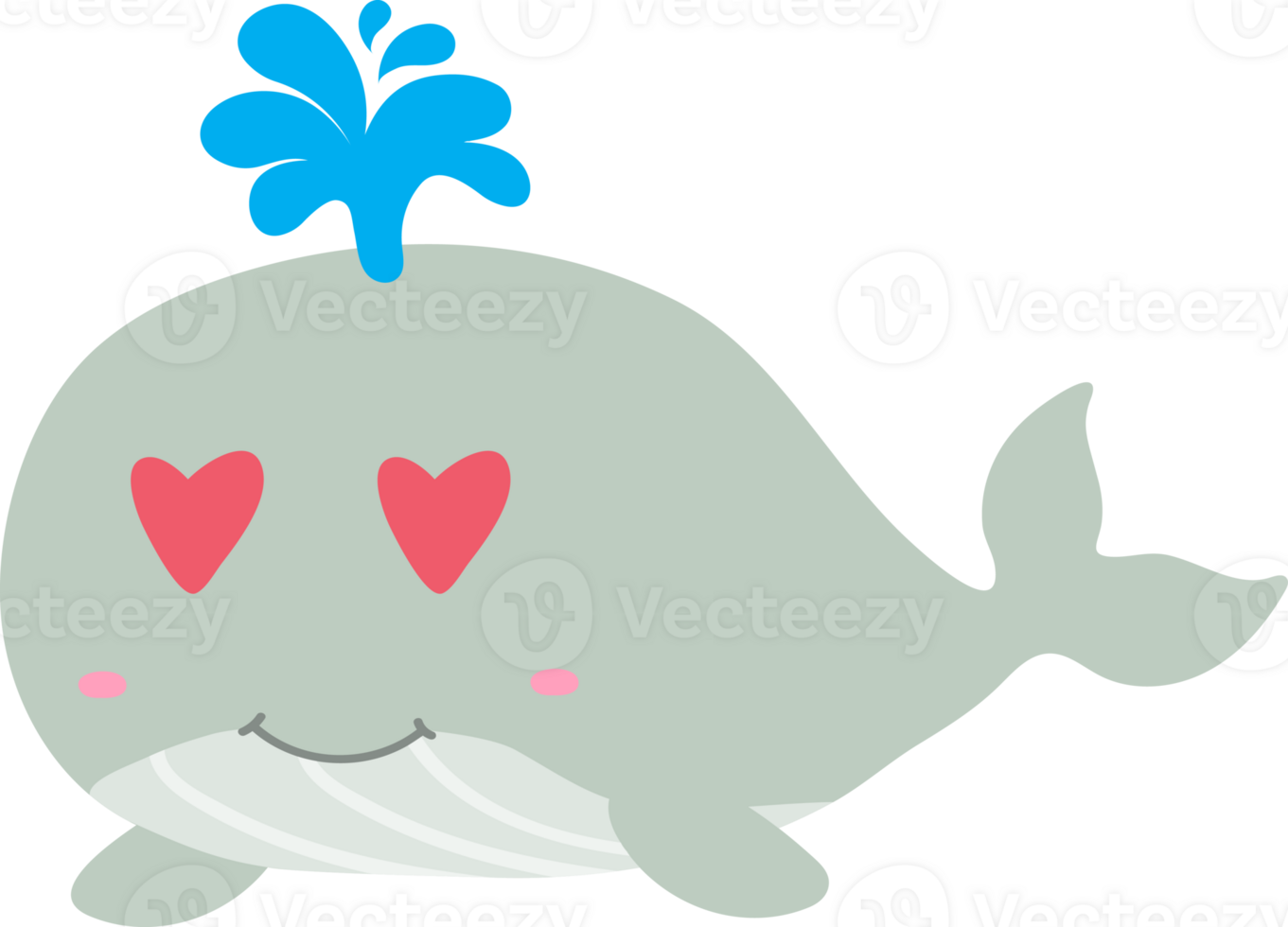 cute whale cartoon, sea animal png