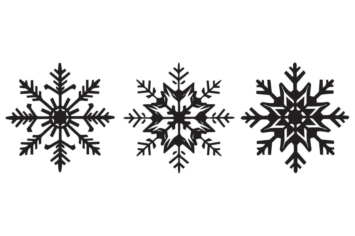 snowflake winter black silhouette vector