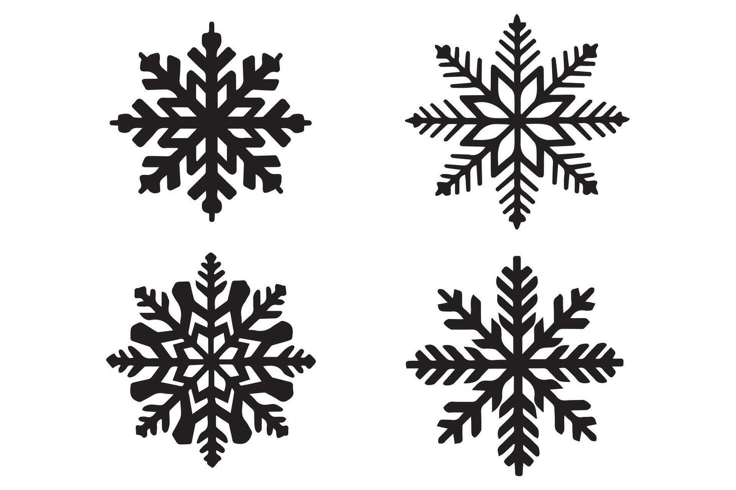 copo de nieve invierno negro silueta vector