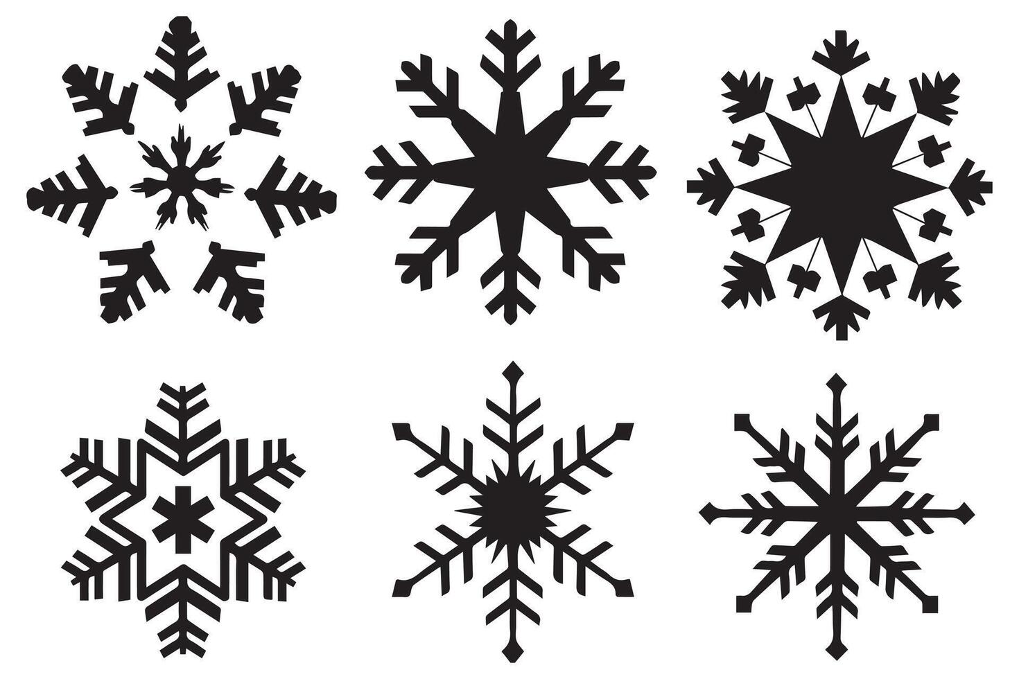 snowflake winter black silhouette on white background vector