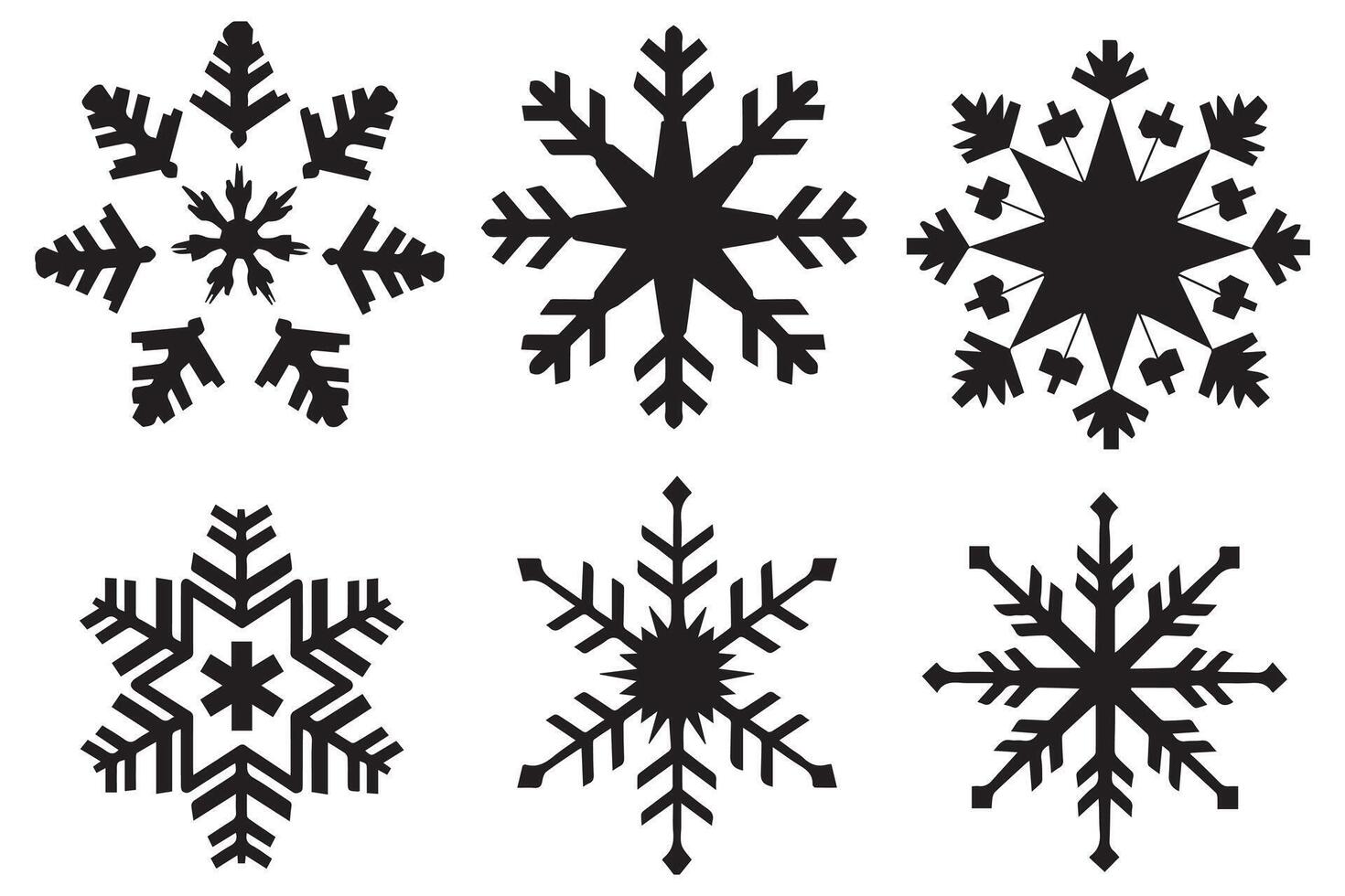 copo de nieve invierno negro silueta en blanco antecedentes vector