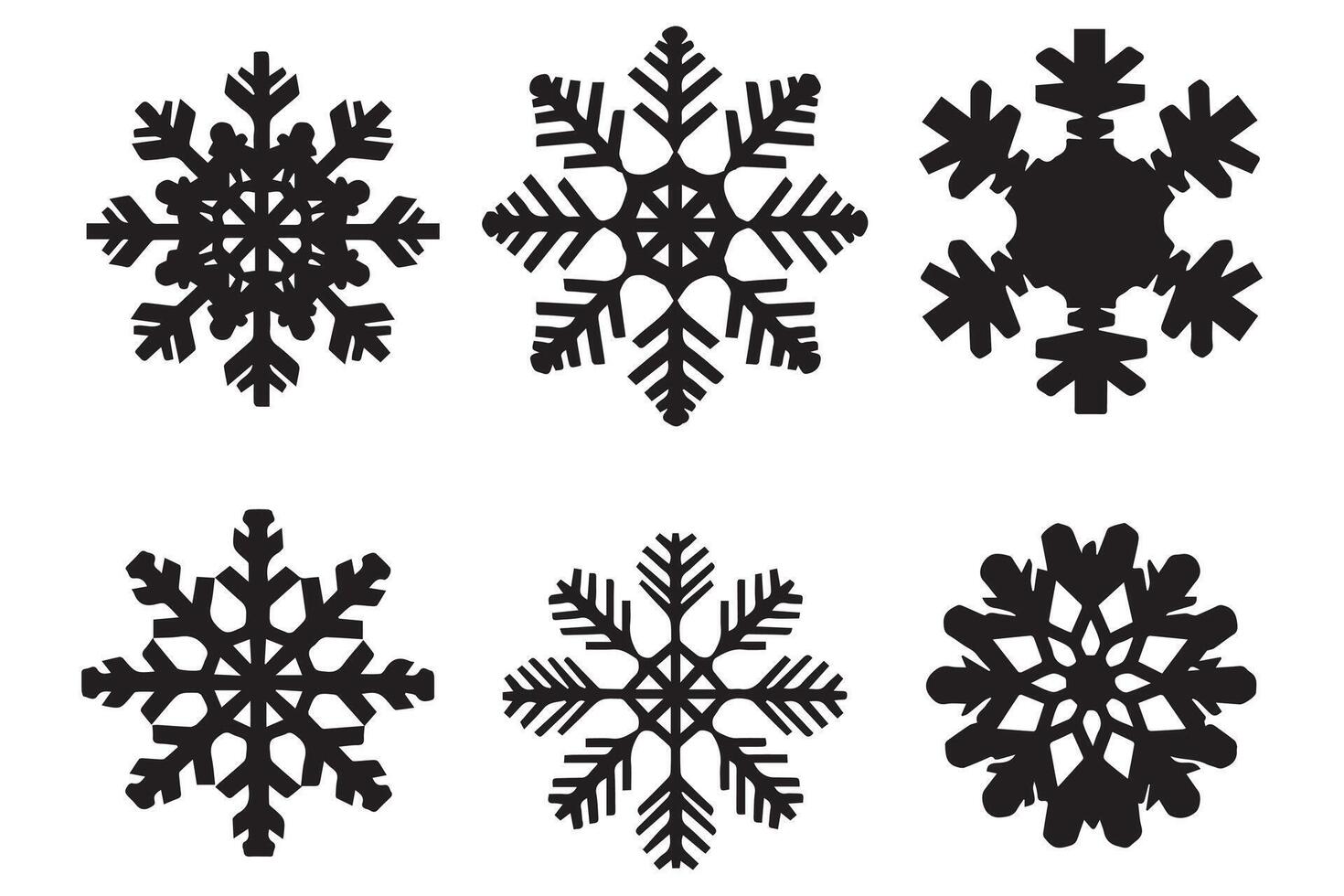 copo de nieve invierno negro silueta en blanco antecedentes vector