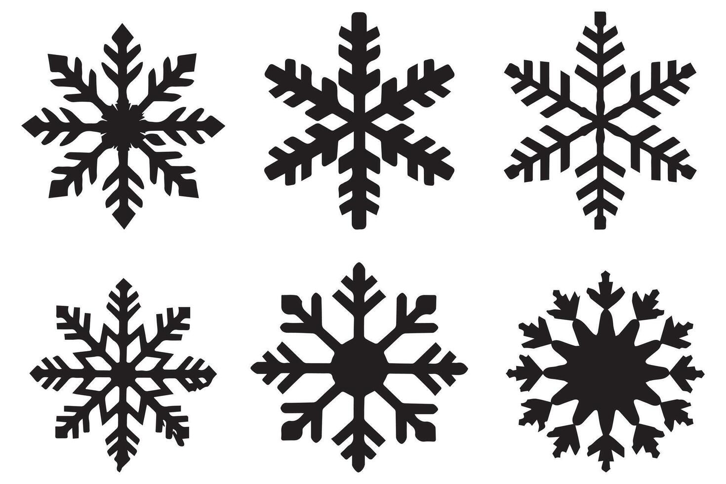 snowflake winter black silhouette on white background vector