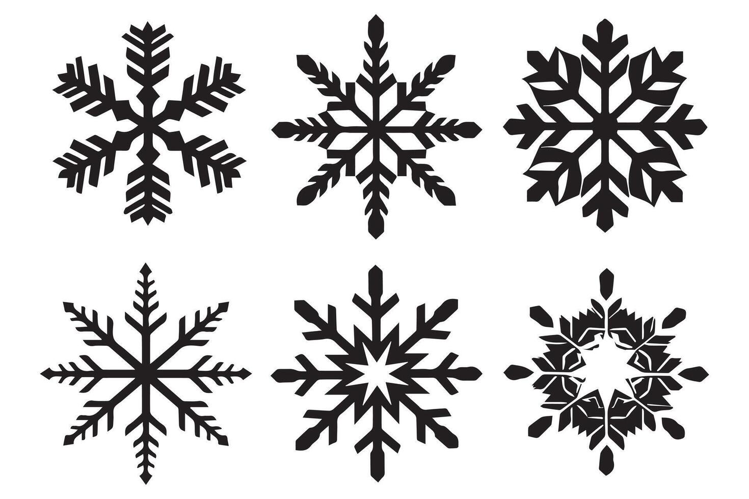 copo de nieve invierno negro silueta en blanco antecedentes vector