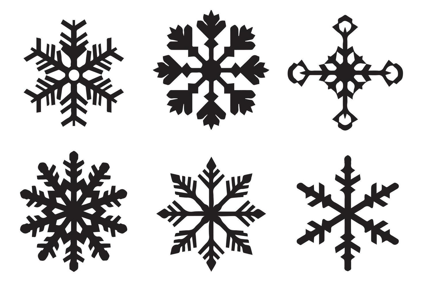 copo de nieve invierno negro silueta en blanco antecedentes vector