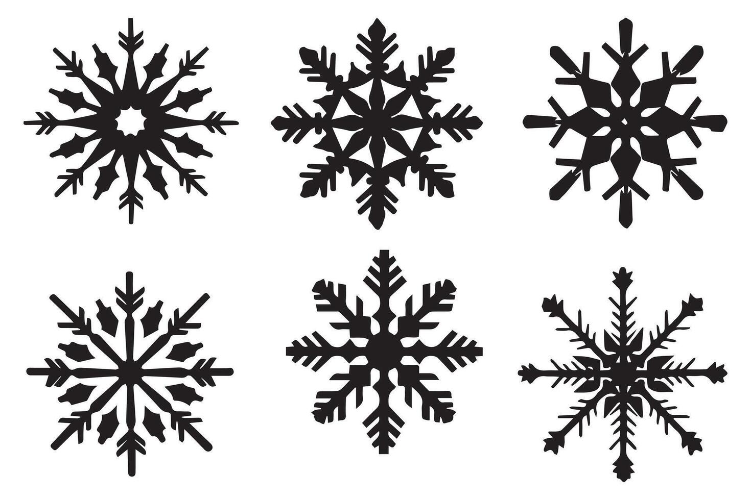 copo de nieve invierno negro silueta en blanco antecedentes vector