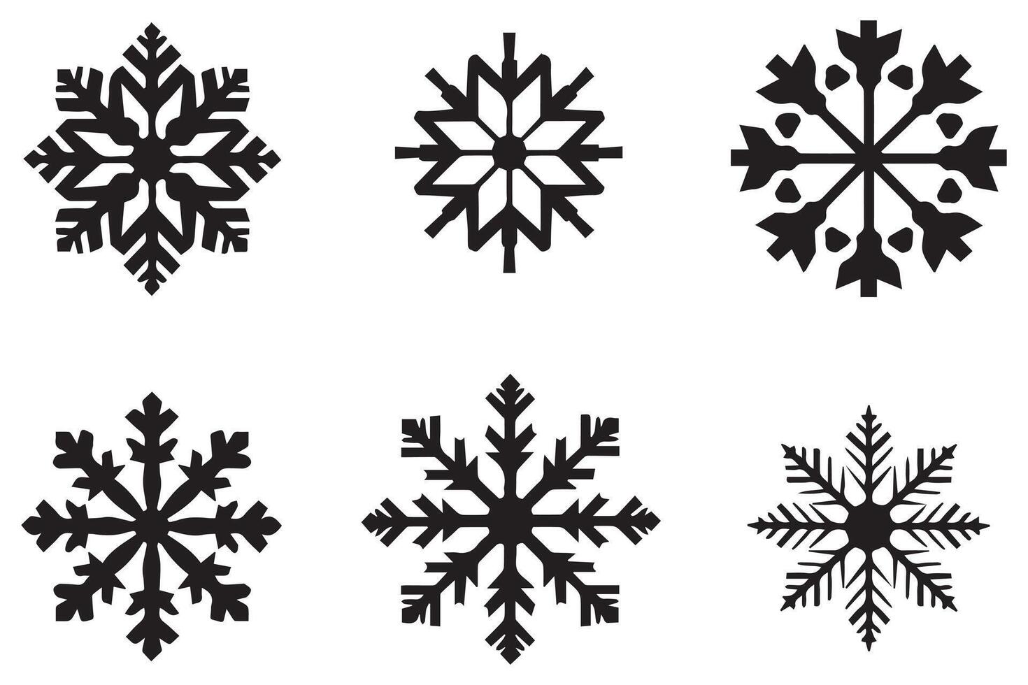 copo de nieve invierno negro silueta en blanco antecedentes vector