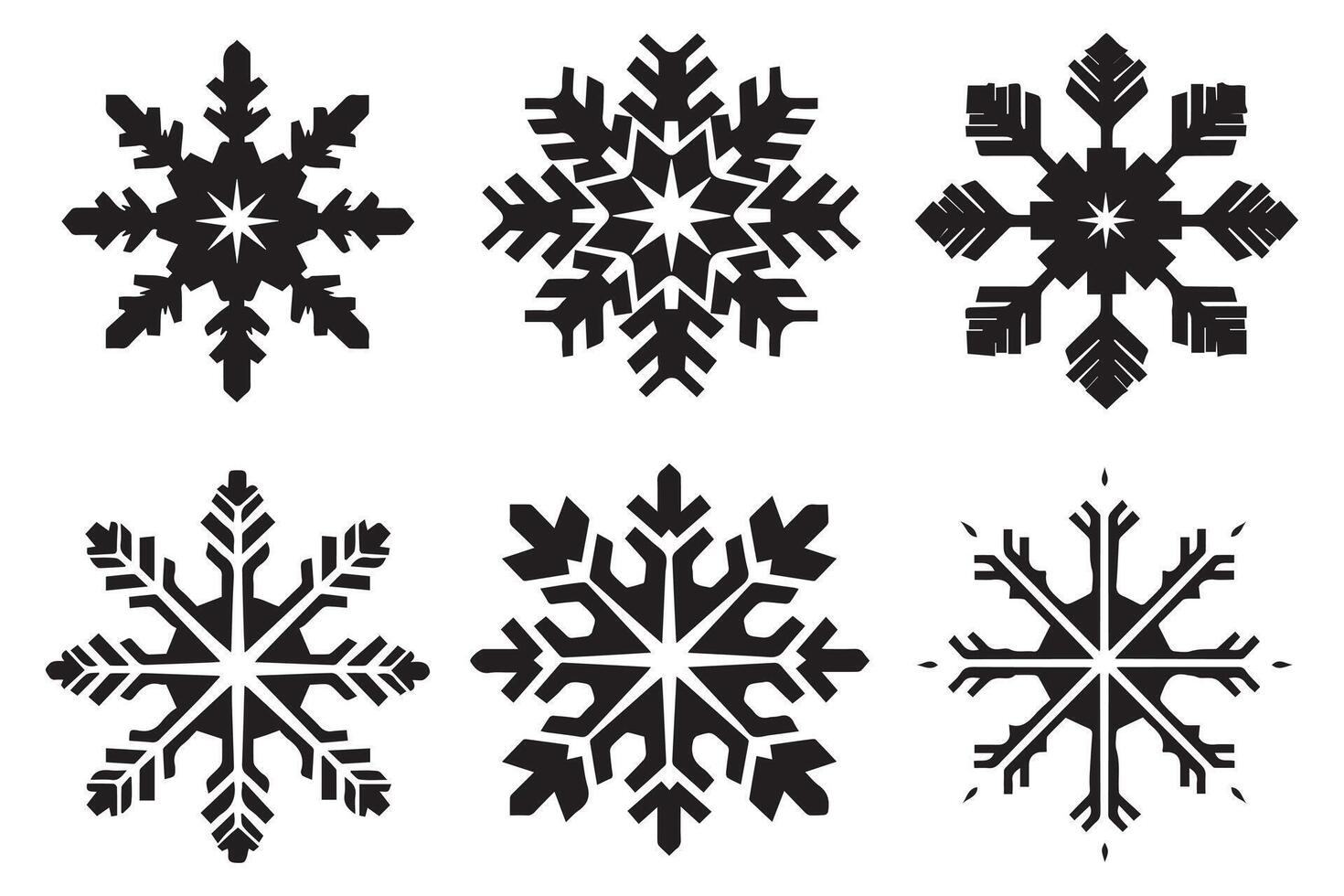 copo de nieve invierno negro silueta en blanco antecedentes vector