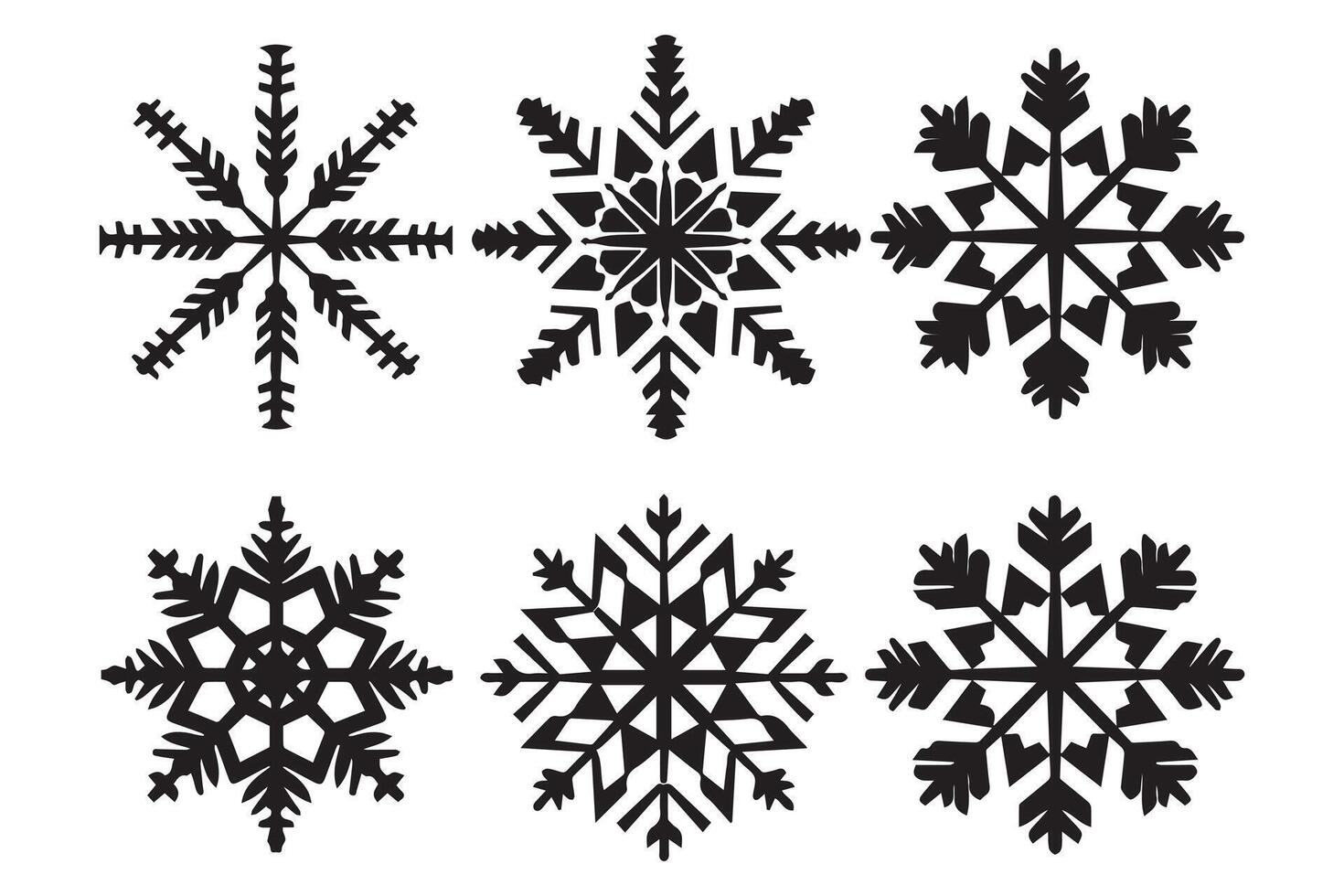 copo de nieve invierno negro silueta en blanco antecedentes vector