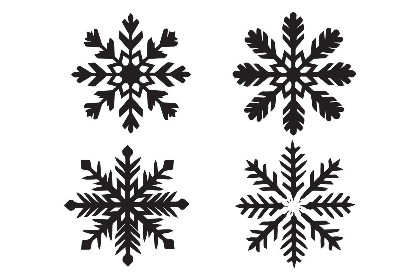 snowflake winter black silhouette on white background vector