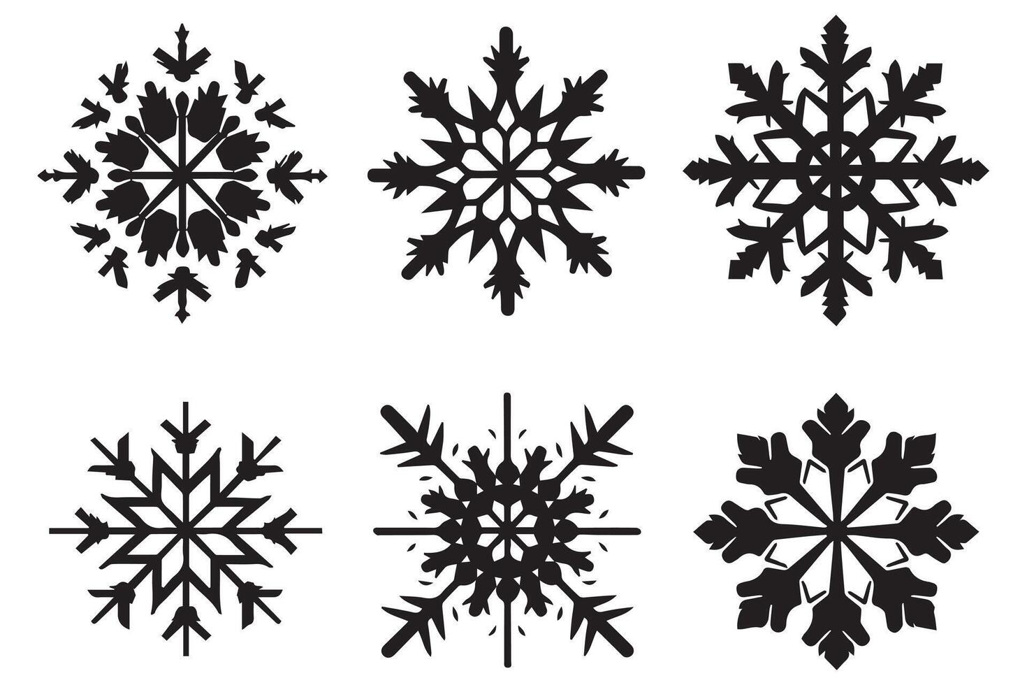 snowflake winter black silhouette on white background vector