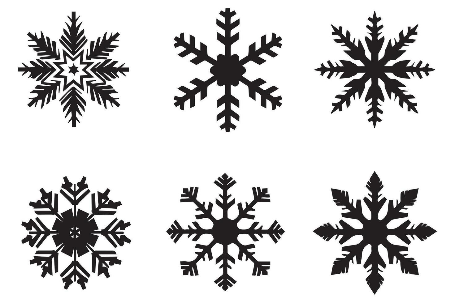 copo de nieve invierno negro silueta en blanco antecedentes vector