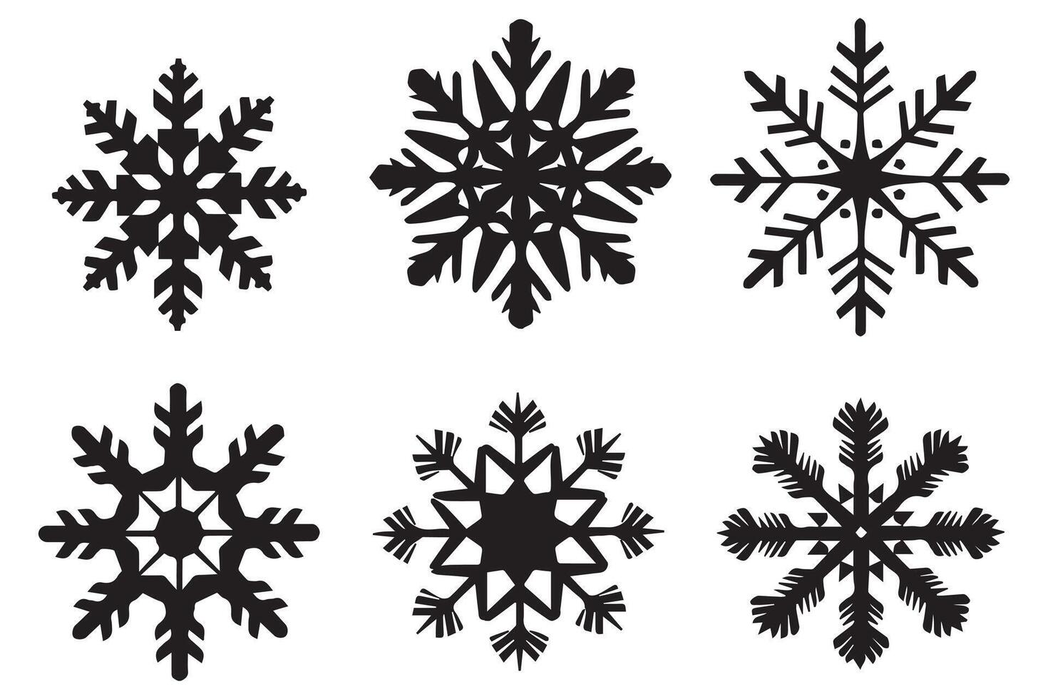 copo de nieve invierno negro silueta en blanco antecedentes vector