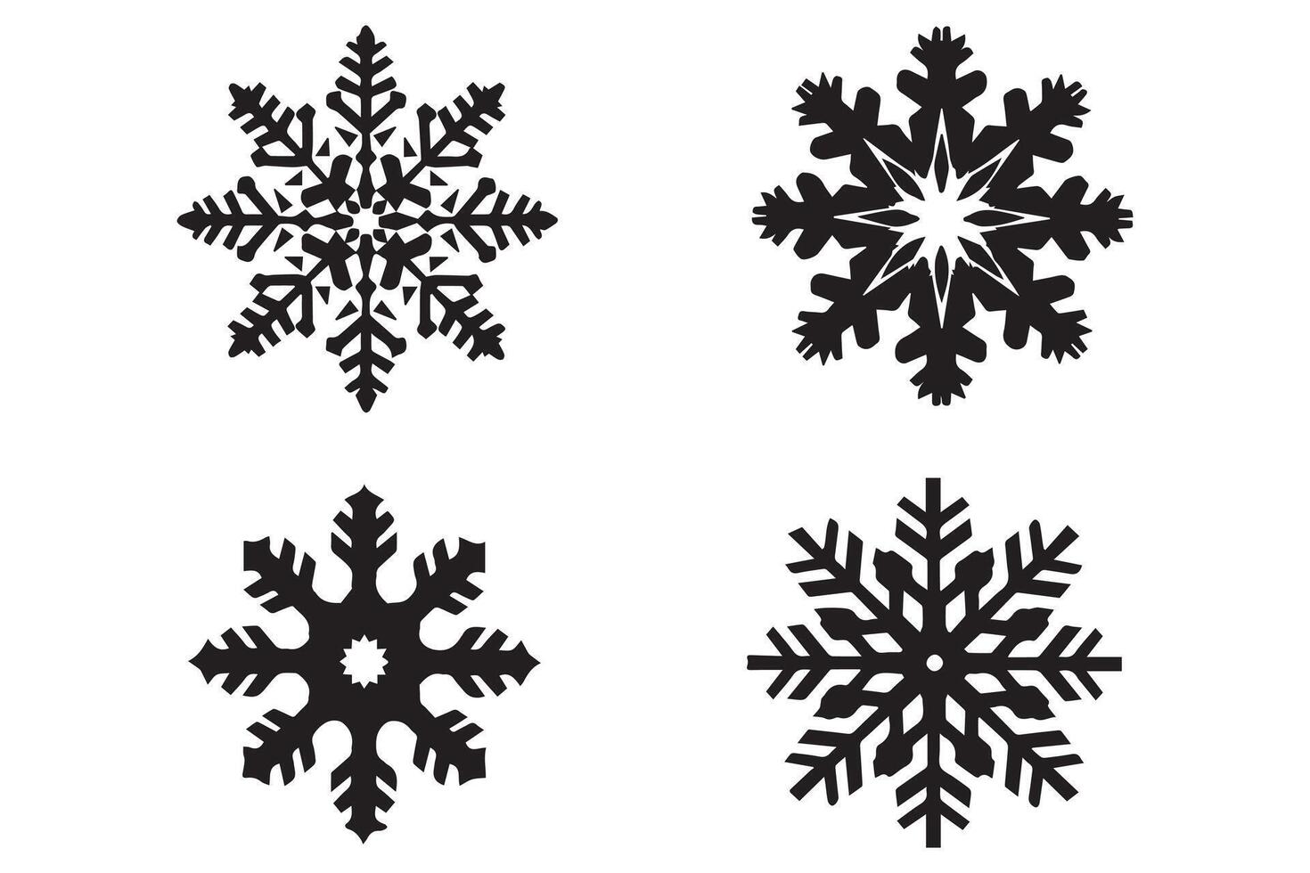 snowflake winter black silhouette on white background vector