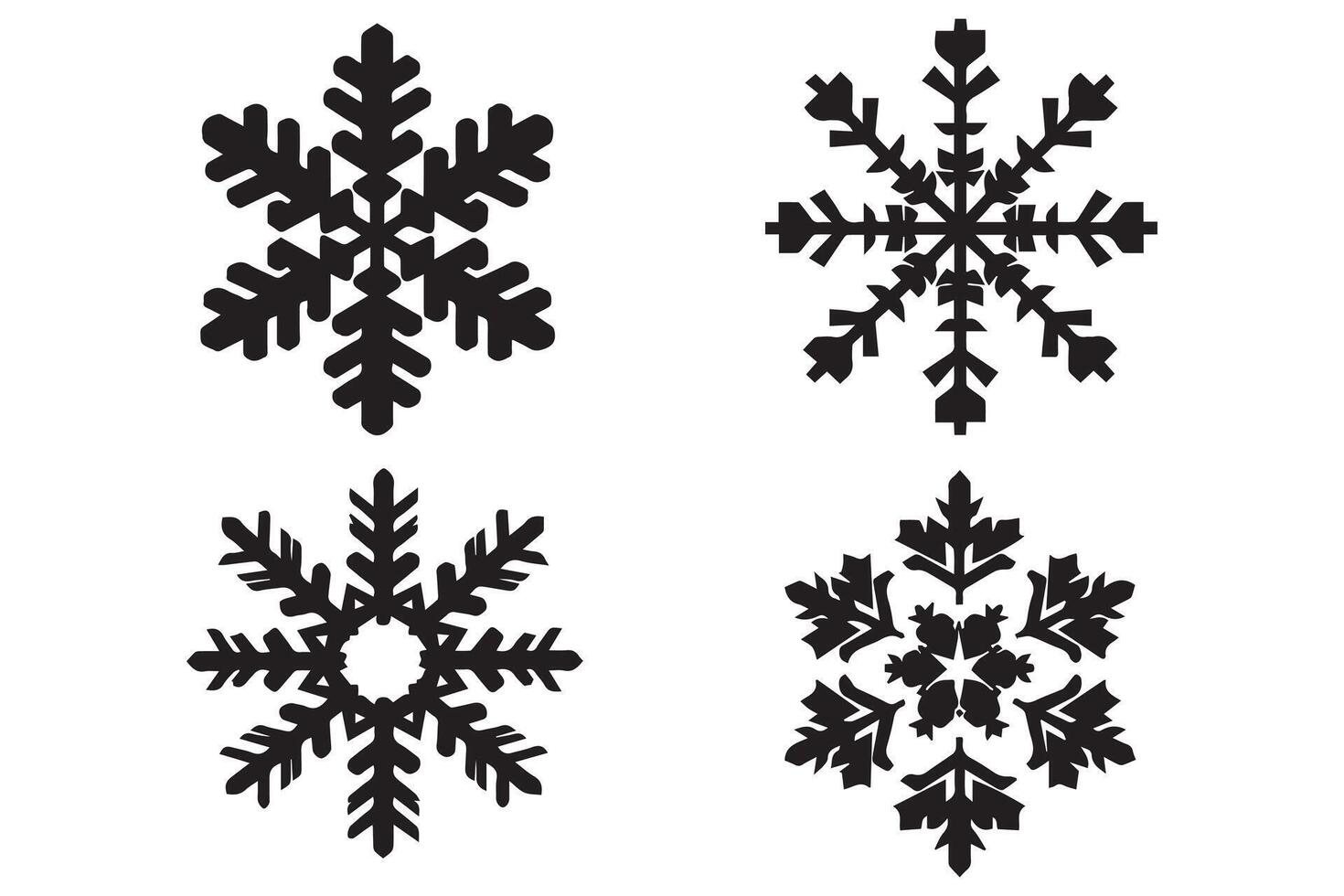 snowflake winter black silhouette on white background vector