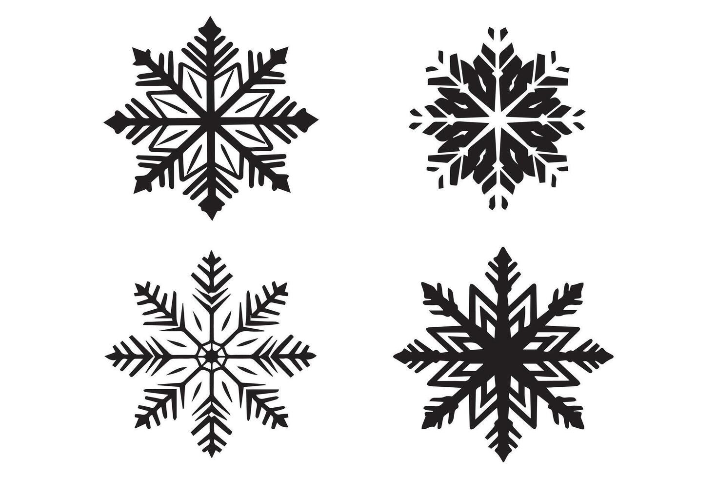 snowflake winter black silhouette on white background vector
