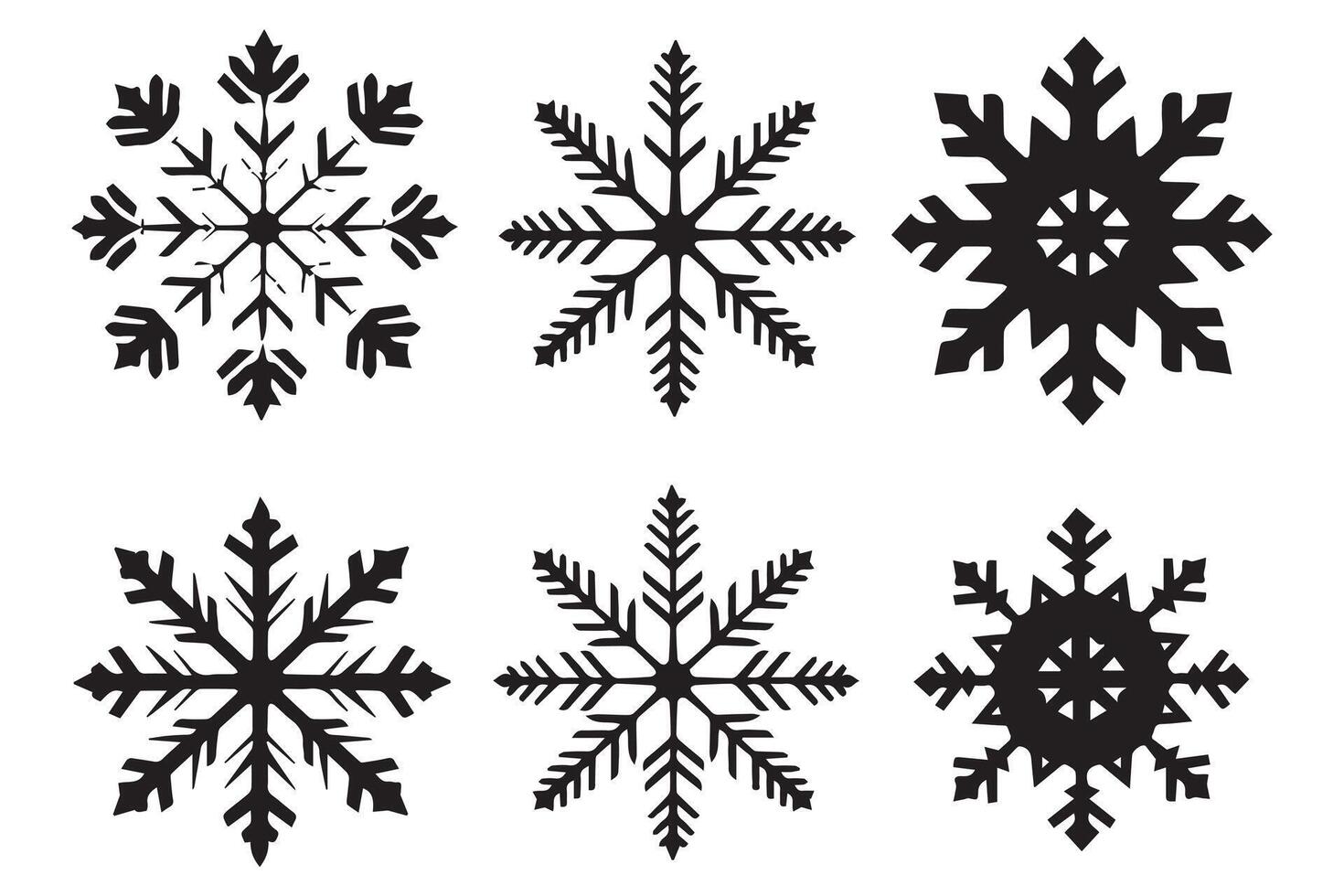 snowflake winter black silhouette on white background vector