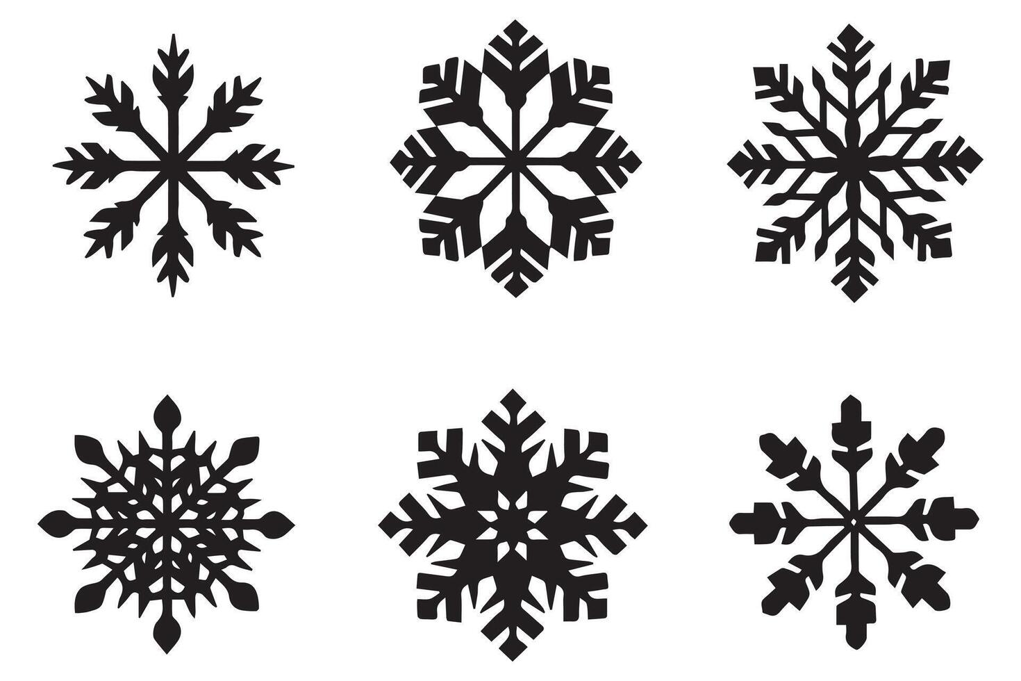 snowflake winter black silhouette on white background vector