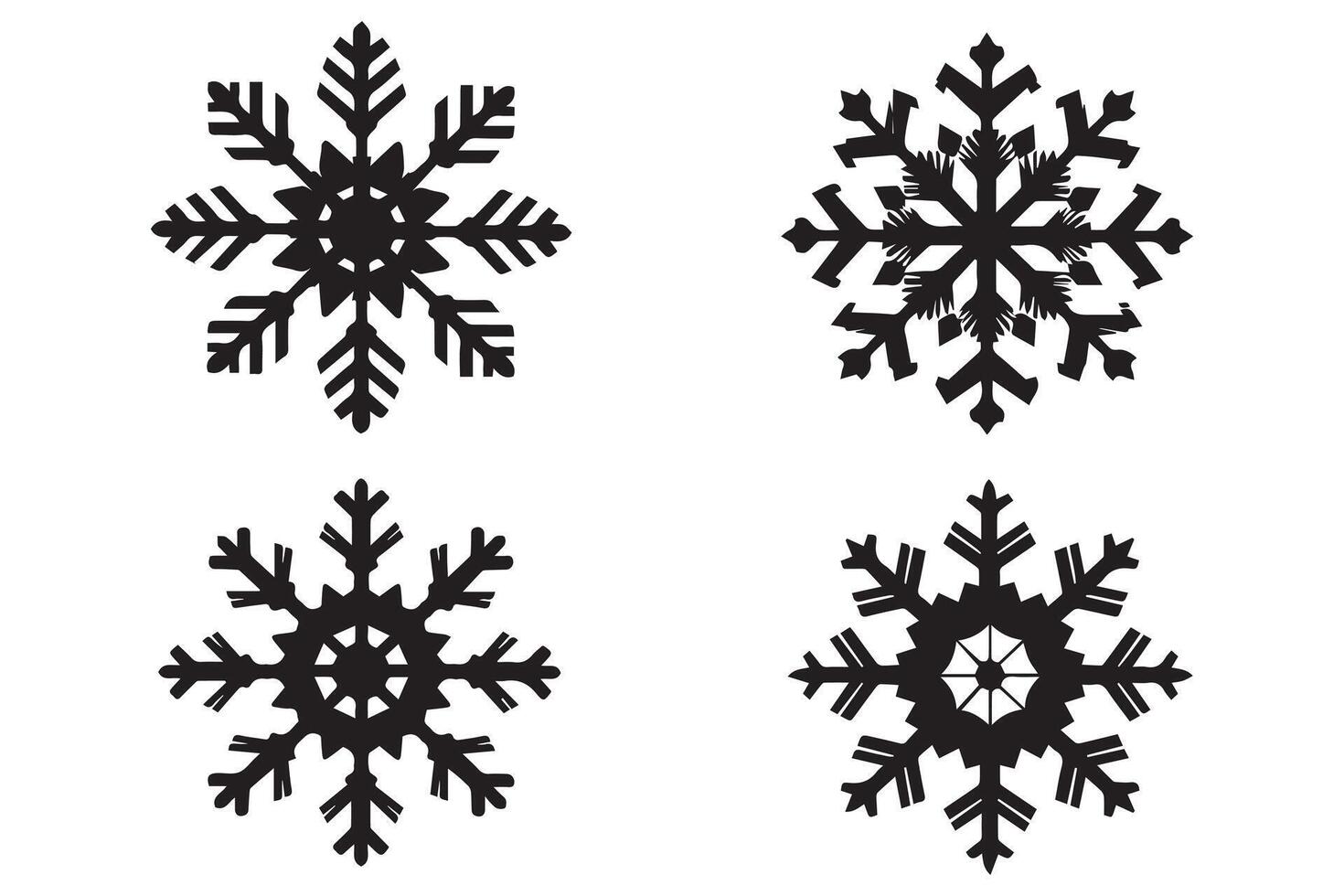 snowflake winter black silhouette on white background vector