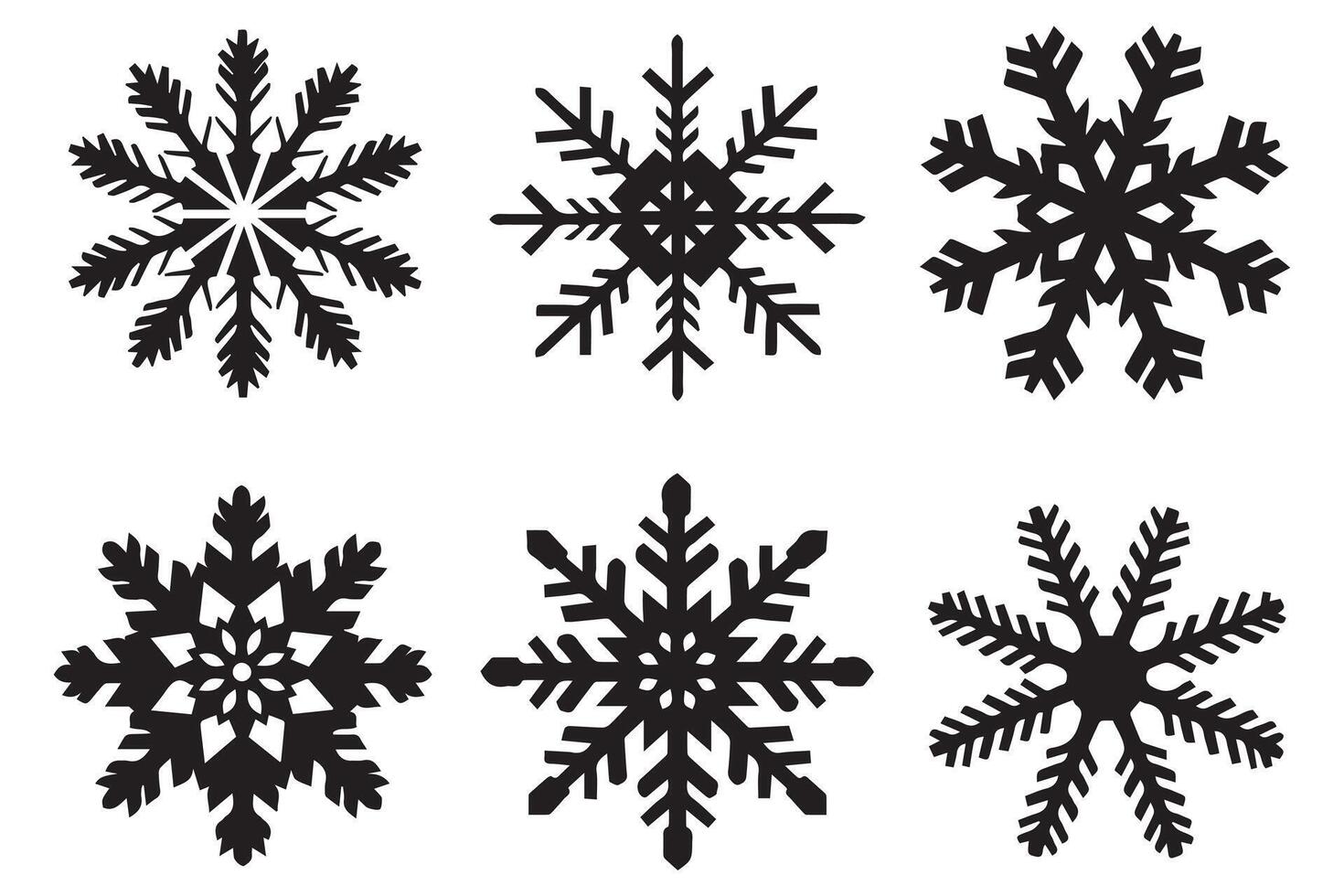 snowflake winter black silhouette on white background vector