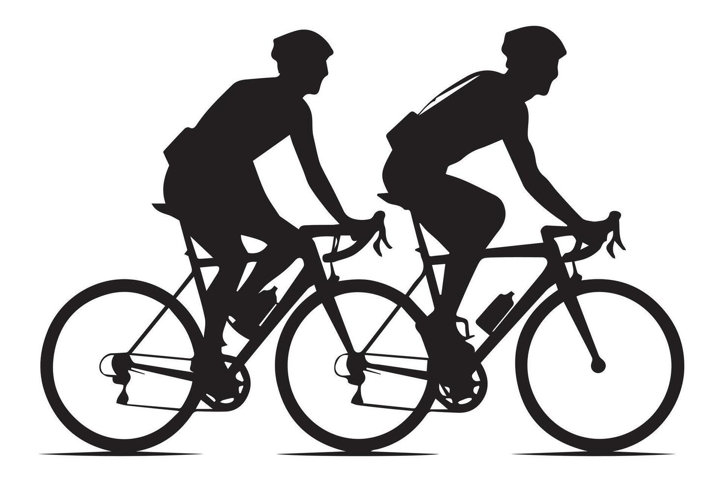 Bicycle riding black Silhouette design white background vector