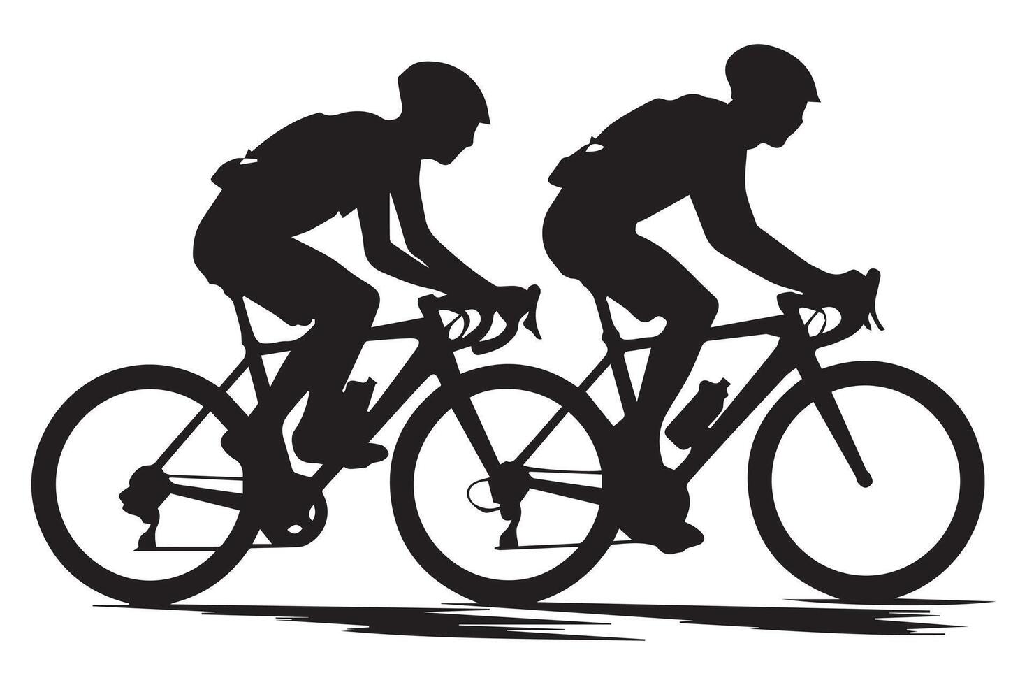 Bicycle riding black Silhouette design white background vector