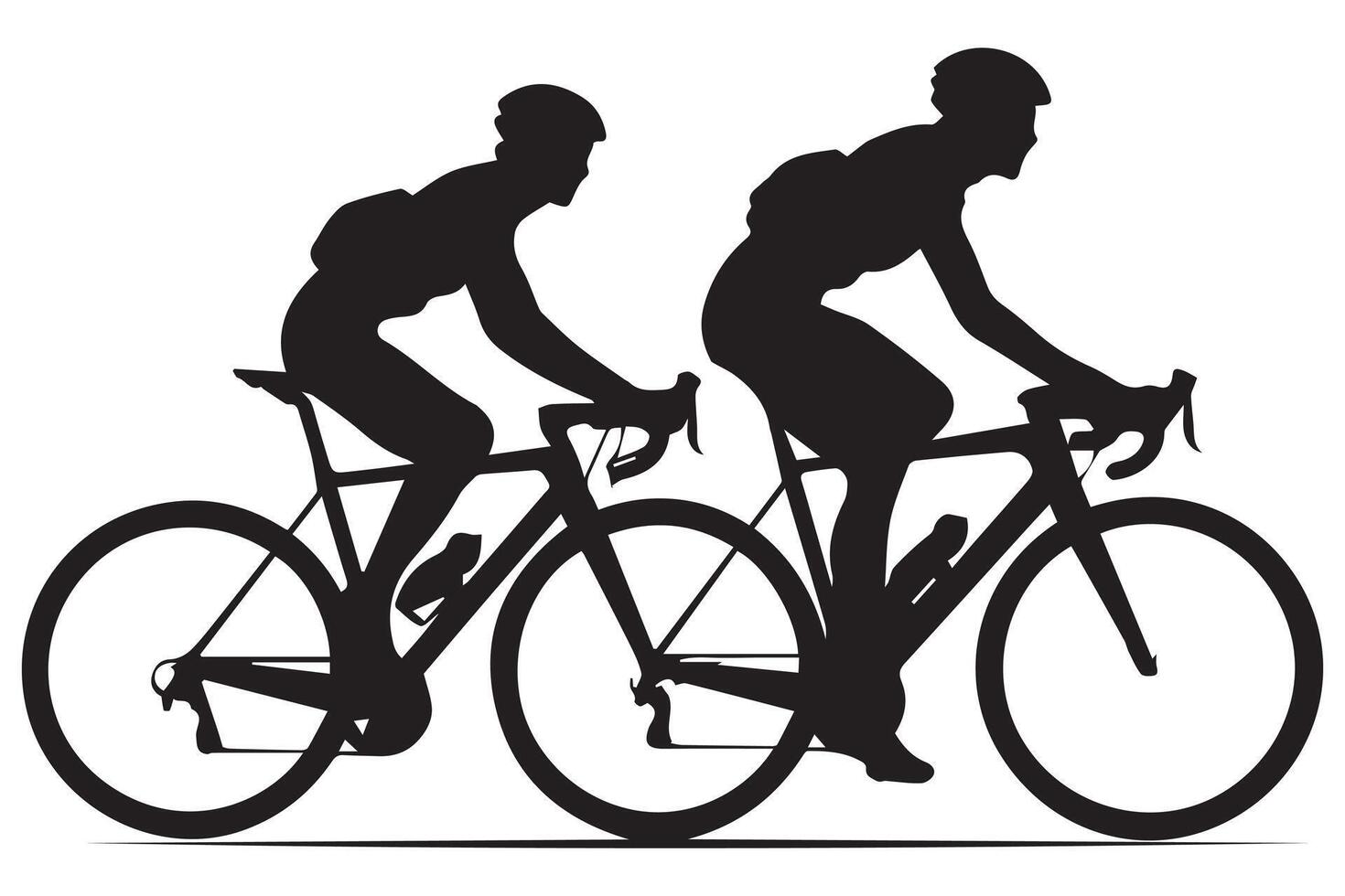 Bicycle riding black Silhouette design vector
