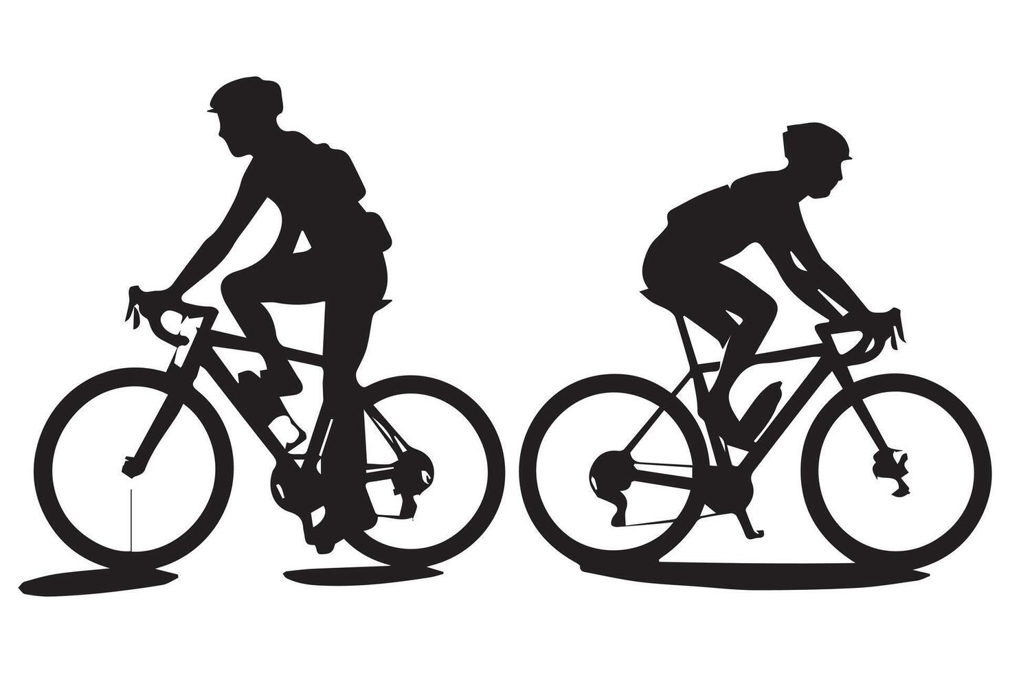 Bicycle riding black Silhouette design vector