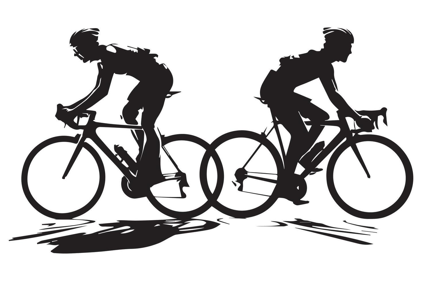 Bicycle riding Silhouette vector