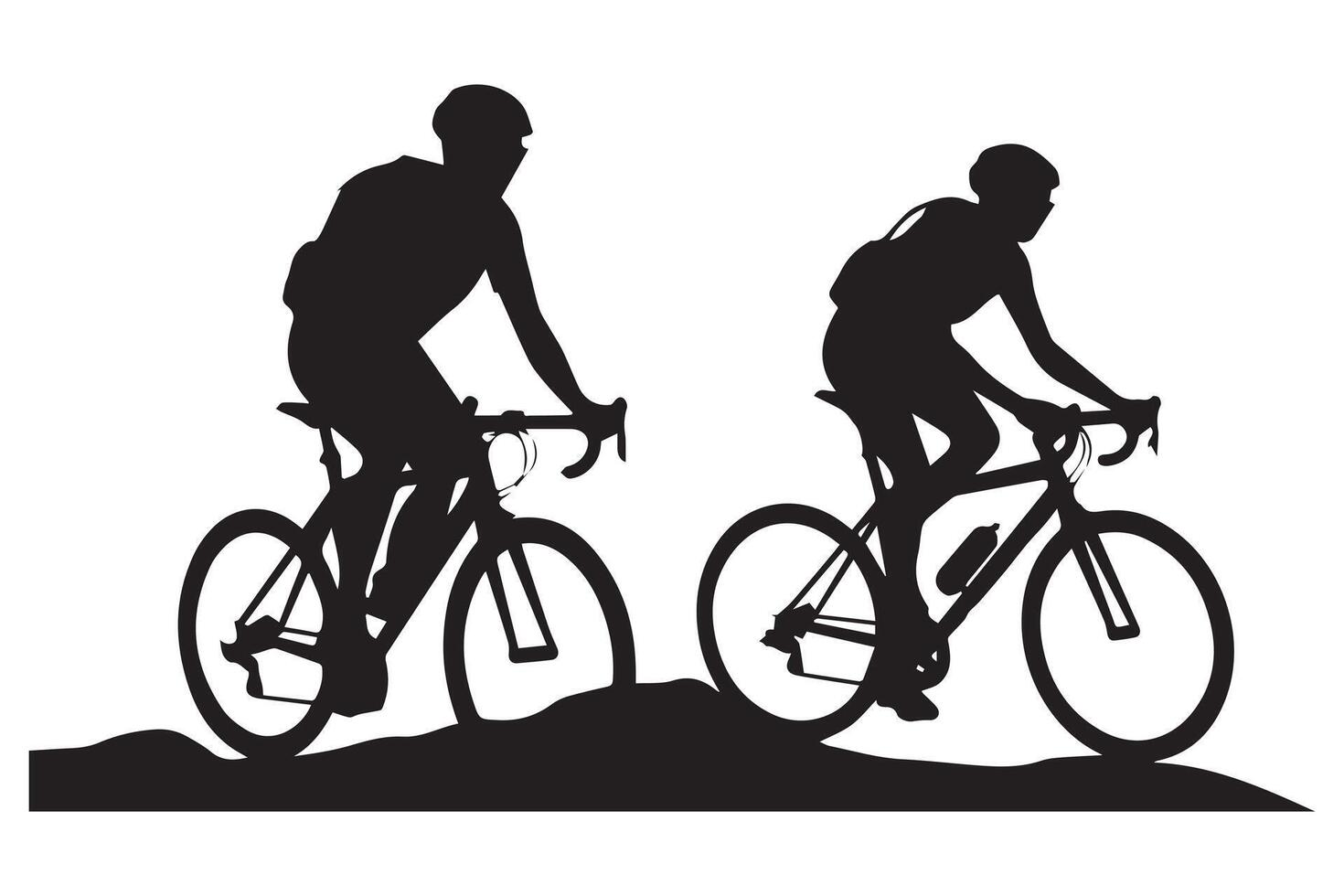 Bicycle riding black Silhouette design vector