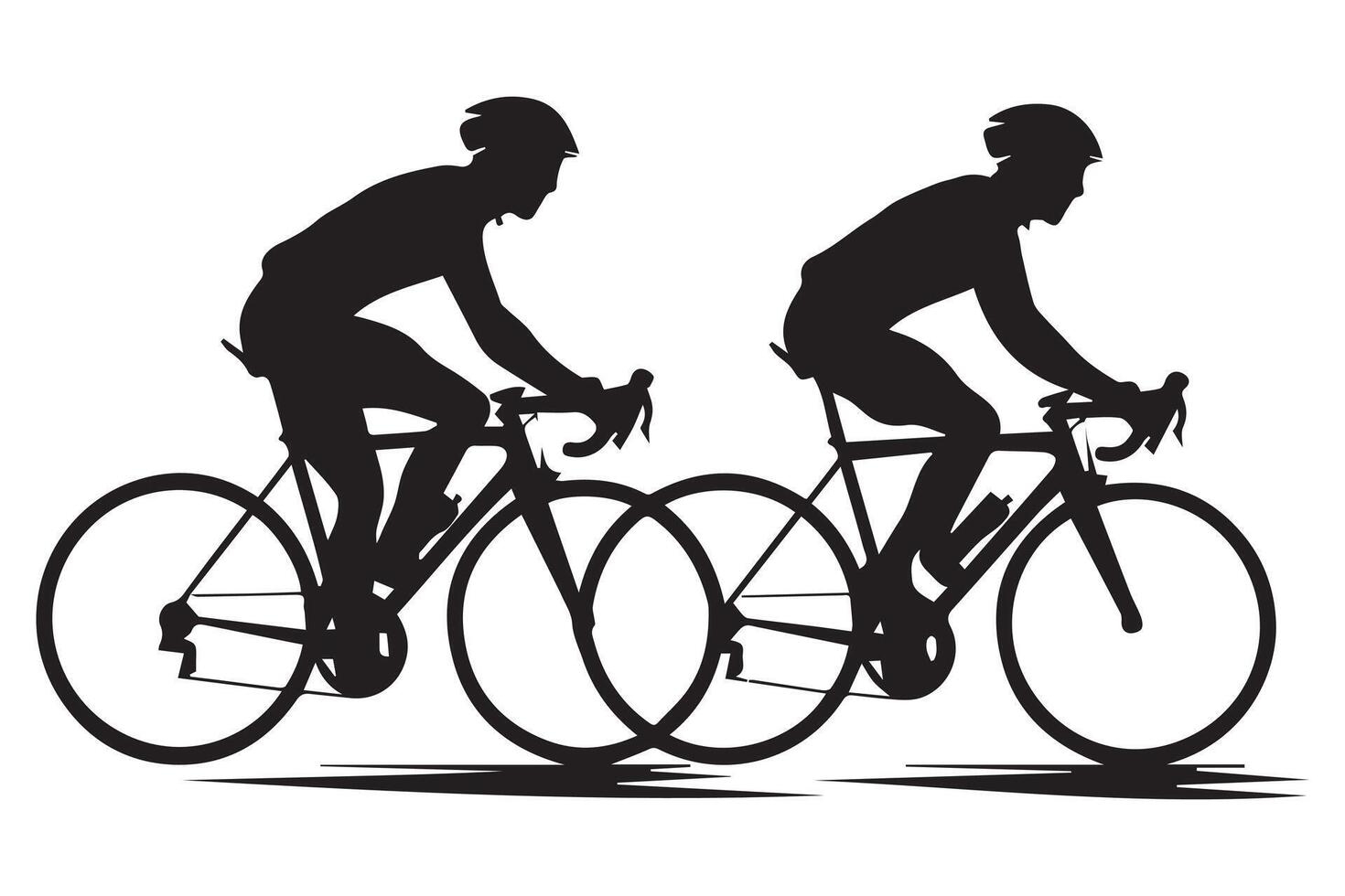 Bicycle riding Silhouette vector