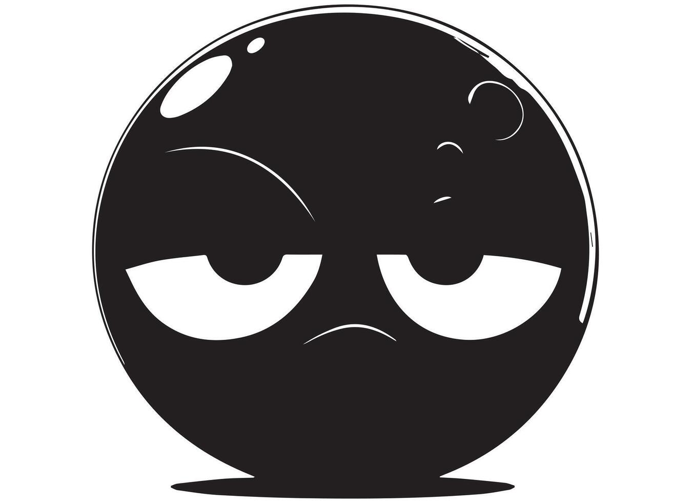 negro silueta gracioso cara gesto emoji gratis vector