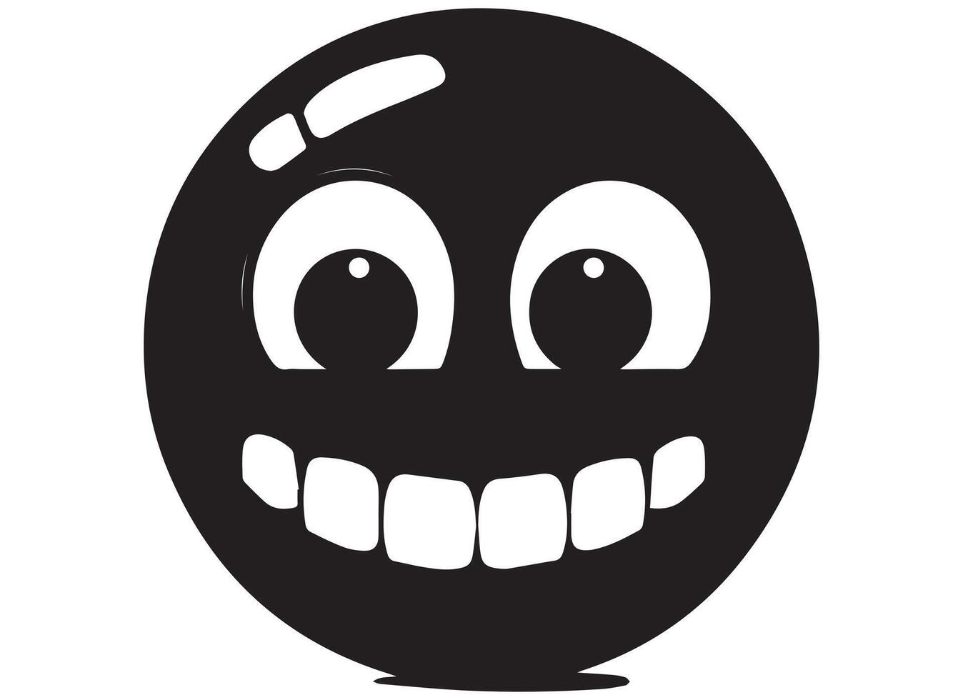 negro silueta gracioso cara gesto emoji gratis vector