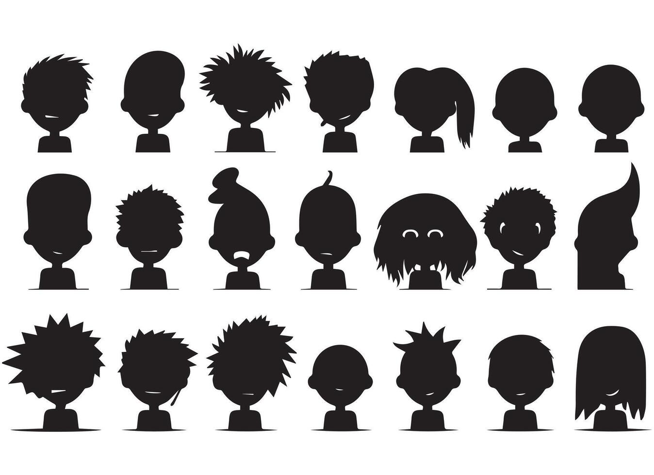 black silhouette funny face gesture emoji free vector