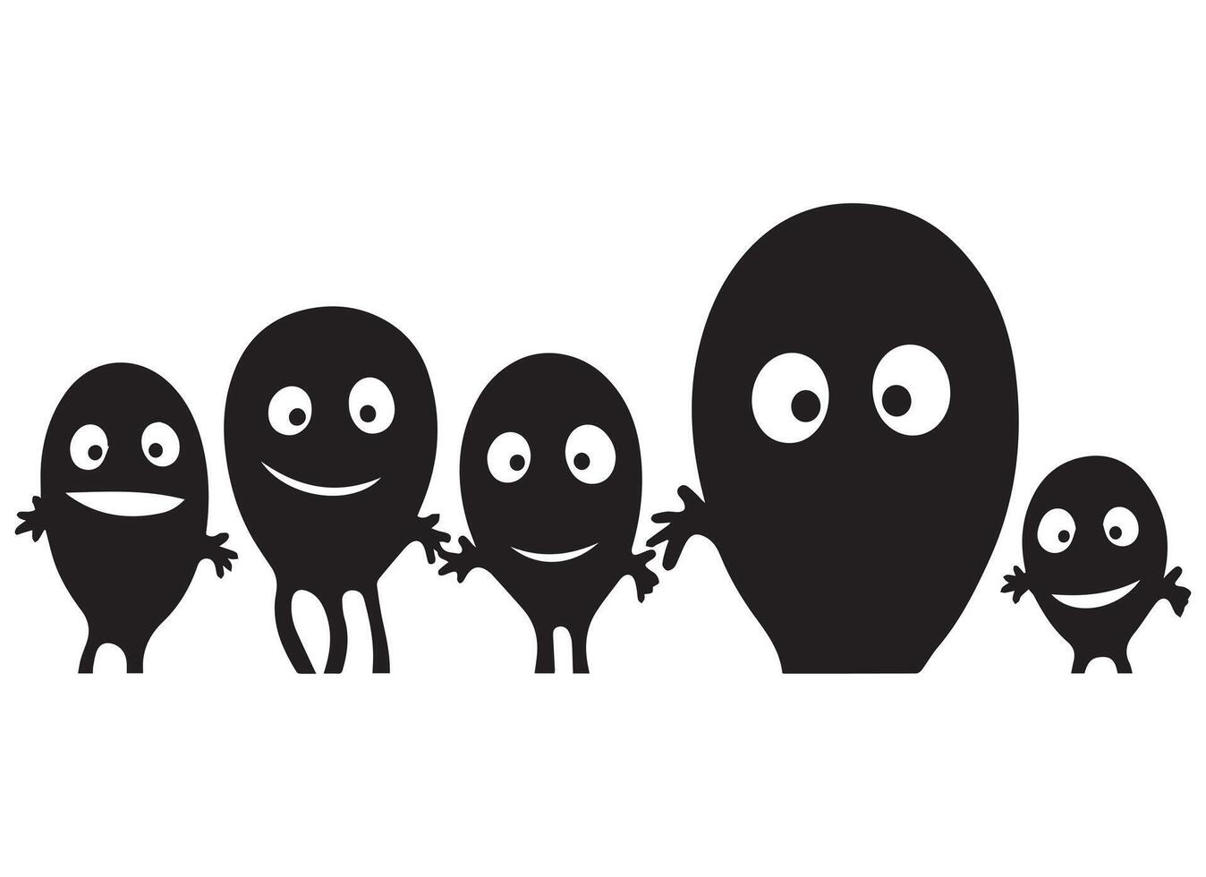 black silhouette funny face gesture emoji free vector