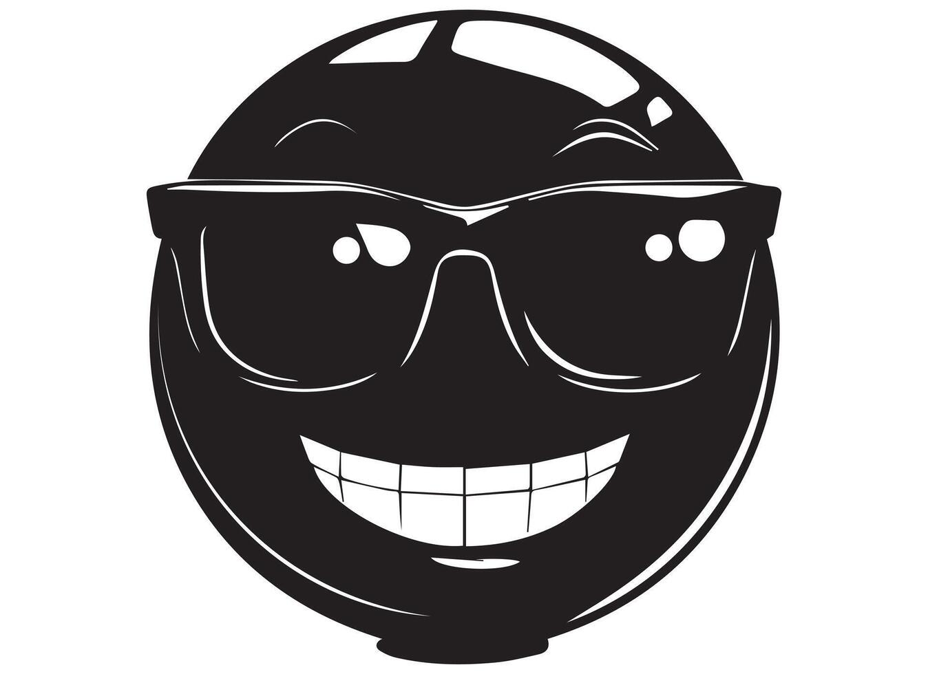 negro silueta gracioso cara gesto emoji gratis vector