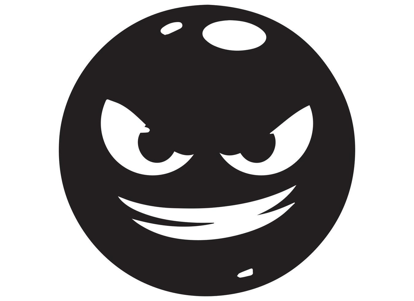 negro silueta gracioso cara gesto emoji gratis vector